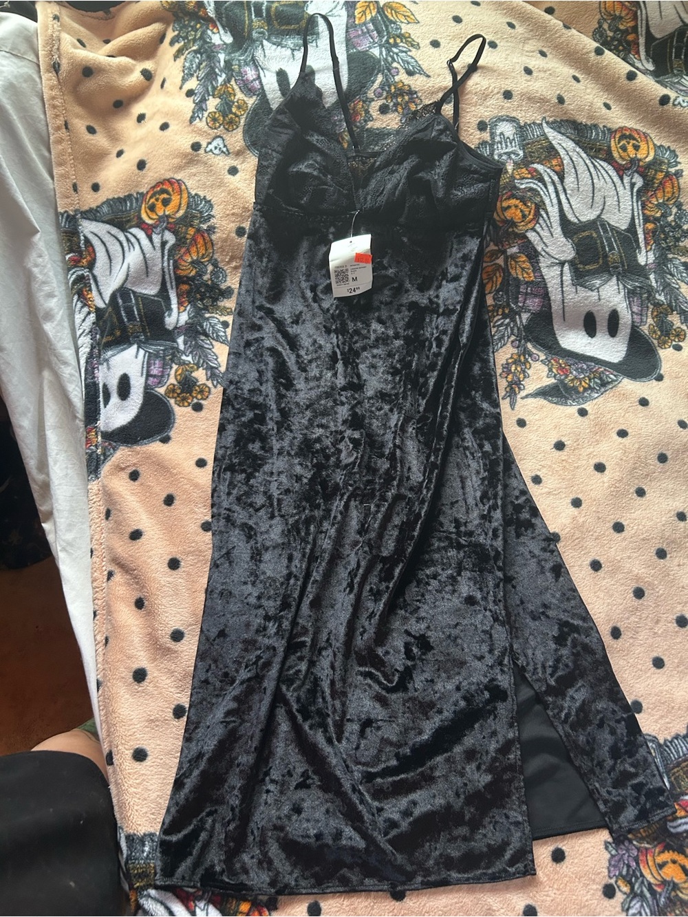 Forever 21 Black Velvet Slip Dress